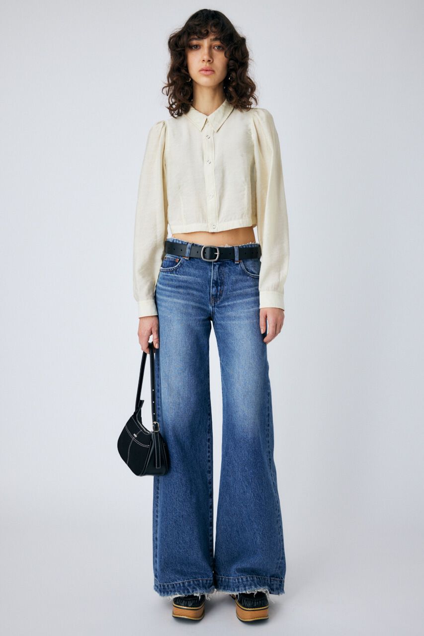 MOUSSY「CUT OFF WIDE LEG STRAIGHT」|デニム|