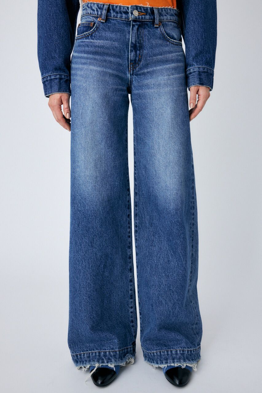 MOUSSY「CUT OFF WIDE LEG STRAIGHT」|デニム|