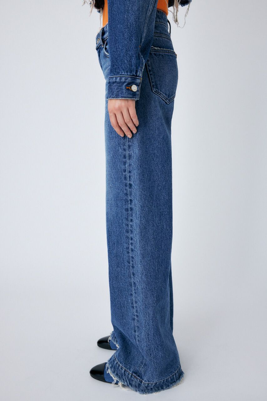 MOUSSY「CUT OFF WIDE LEG STRAIGHT」|デニム|