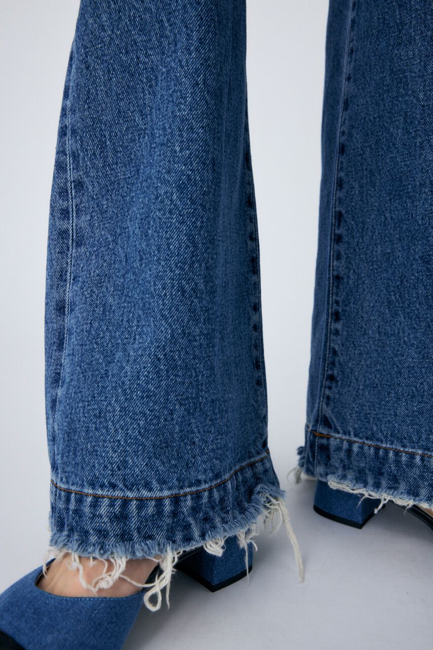 MOUSSY「CUT OFF WIDE LEG STRAIGHT」|デニム|