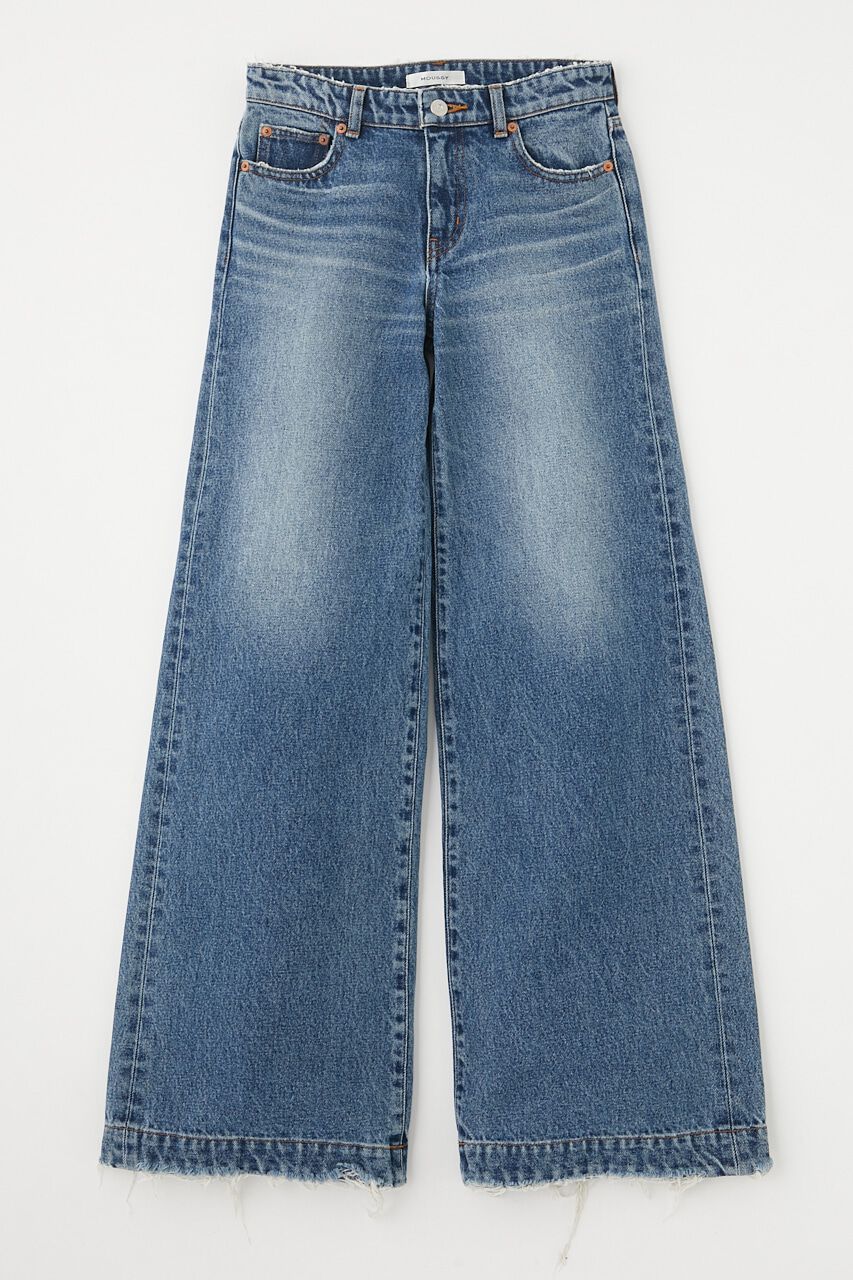 MOUSSY「CUT OFF WIDE LEG STRAIGHT」|デニム|