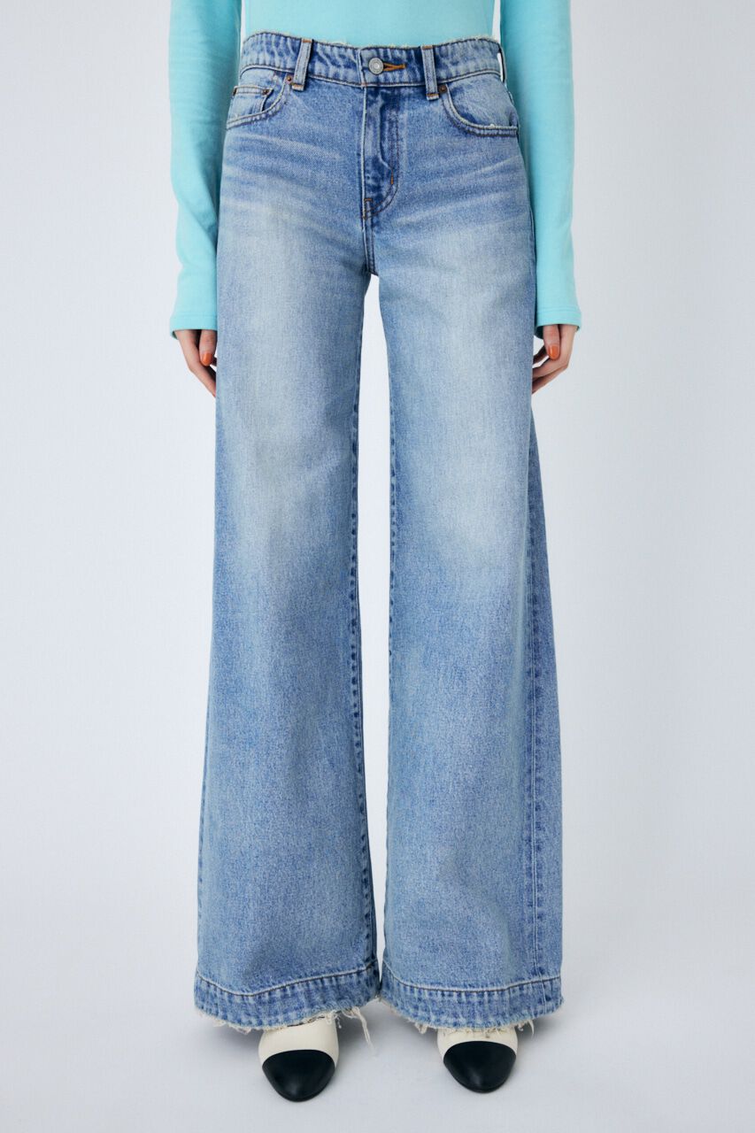 MOUSSY「CUT OFF WIDE LEG STRAIGHT」|デニム|