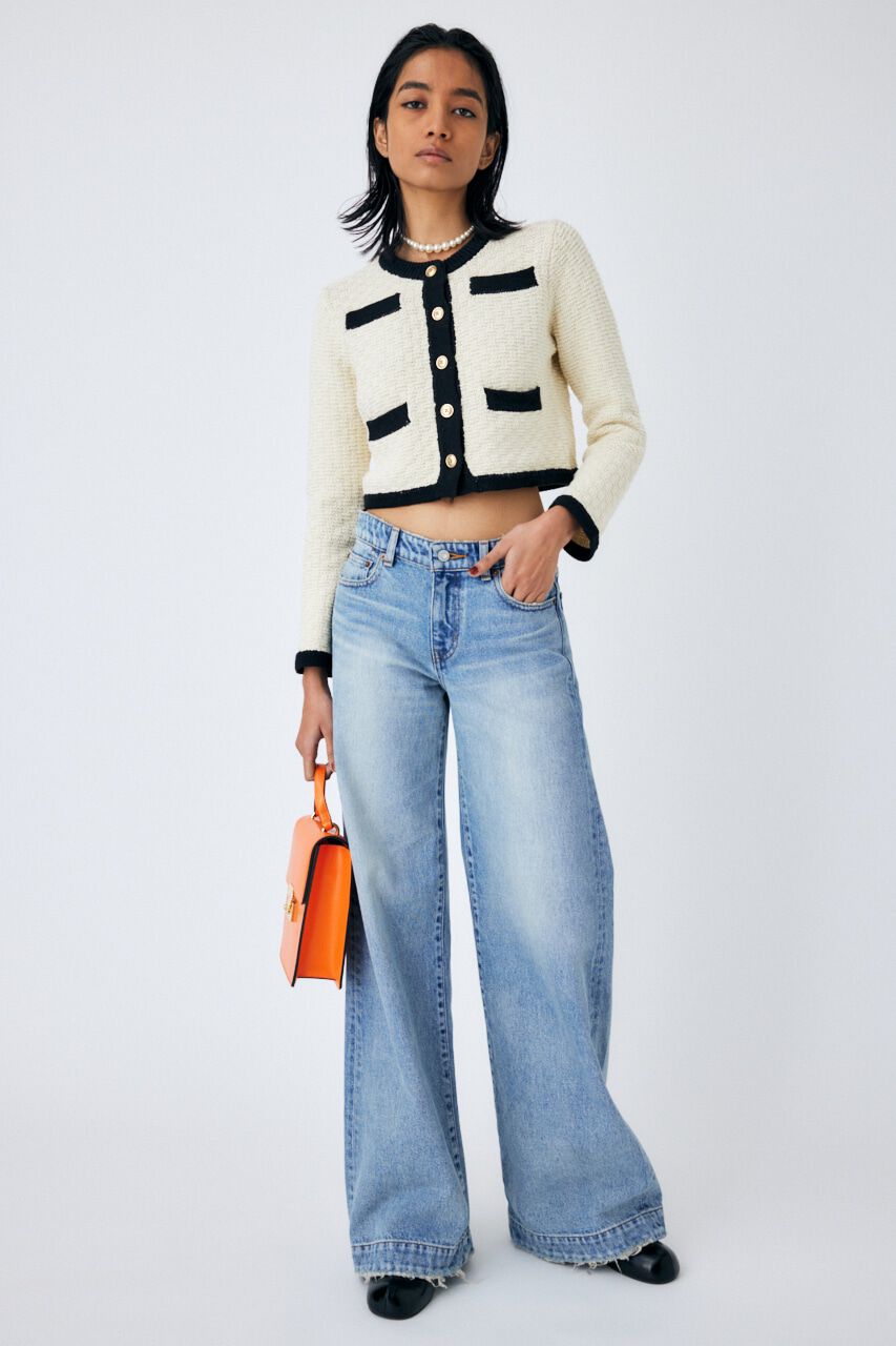 MOUSSY「CUT OFF WIDE LEG STRAIGHT」|デニム|