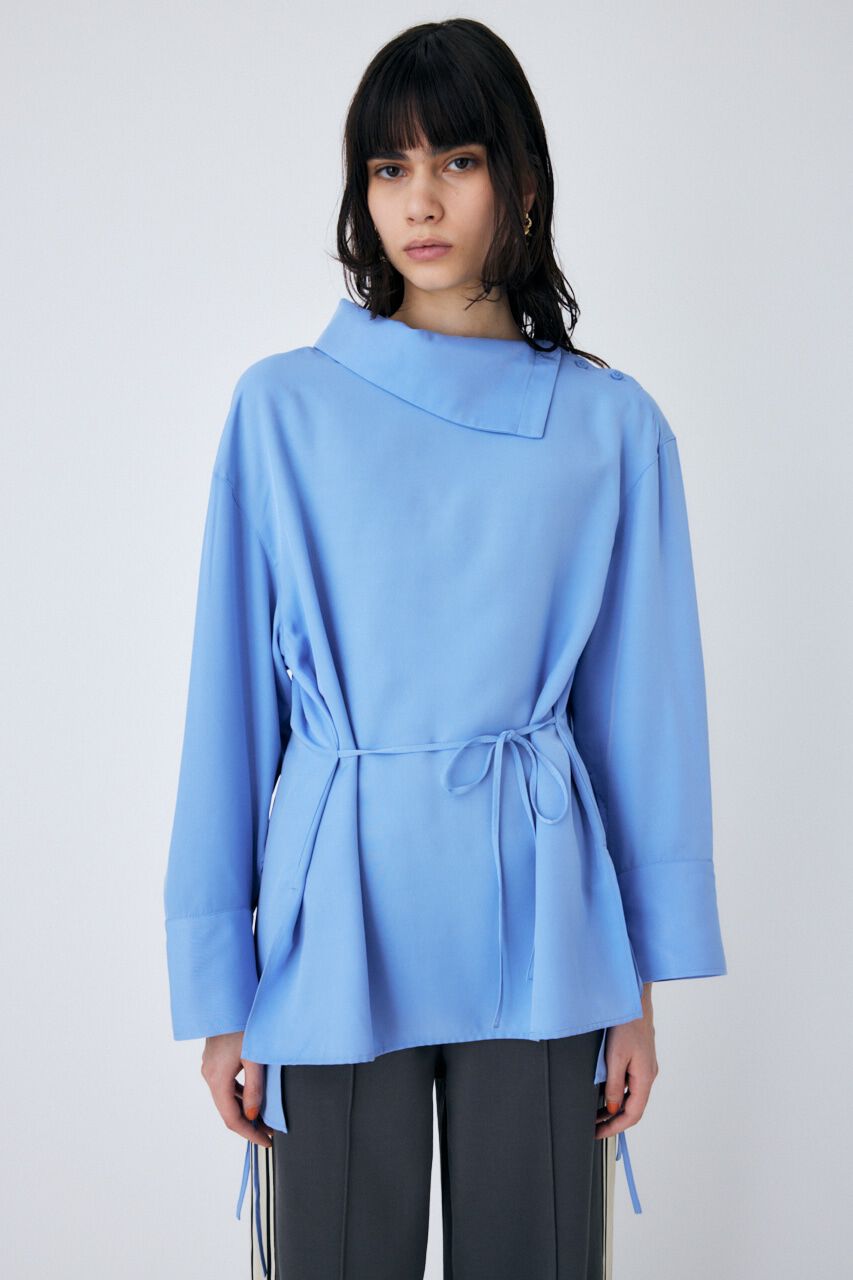 MOUSSY「STAND NECK RIBBON シャツ」|シャツ・ブラウス|