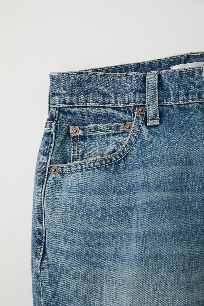 MOUSSY「DAMAGED LOOSE WIDE FLARE」|デニム|