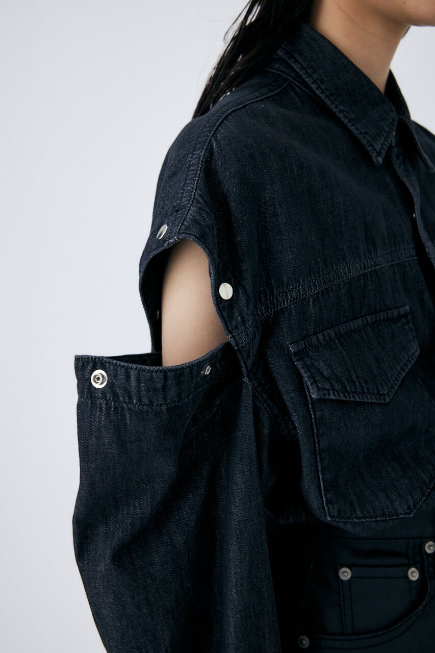 MOUSSY「CUT OUT DENIM シャツ」|Tシャツ・カットソー|
