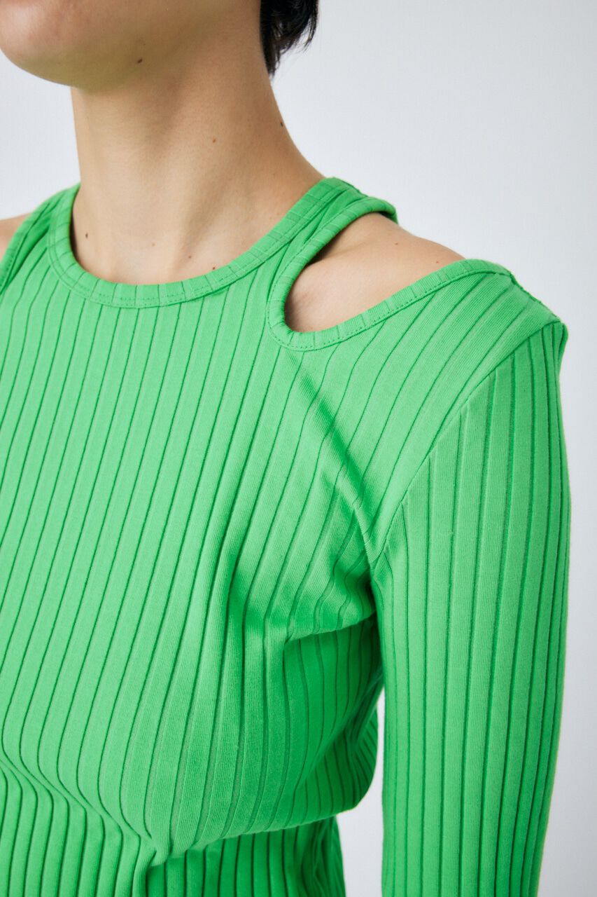 MOUSSY「CUT OUT RIB トップス」|Tシャツ・カットソー|