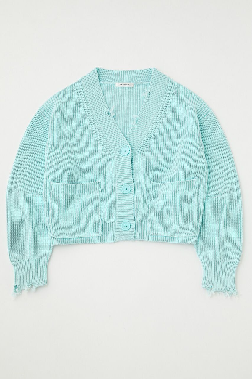 MOUSSY「PIGMENT DYE KNIT カーディガン」|カーディガン|L/BLU1