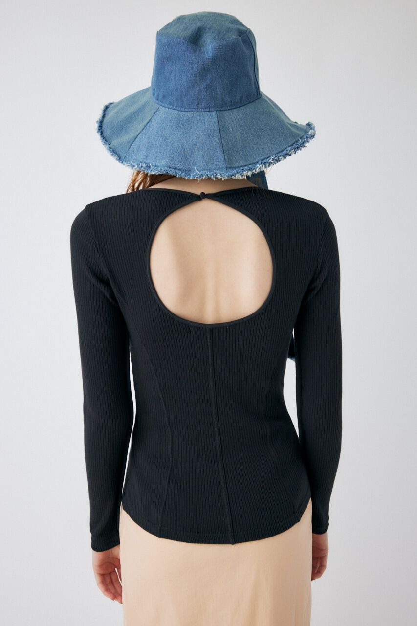 MOUSSY「BACK OPEN LS トップス」|Tシャツ・カットソー|