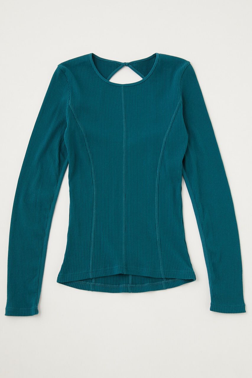 MOUSSY「BACK OPEN LS トップス」|Tシャツ・カットソー|L/GRN1