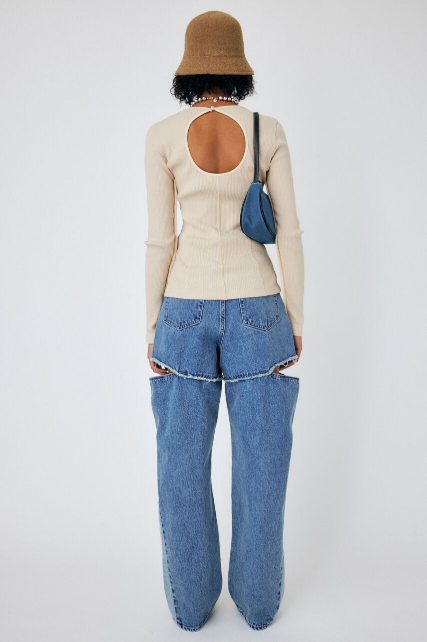 MOUSSY「BACK OPEN LS トップス」|Tシャツ・カットソー|BEG