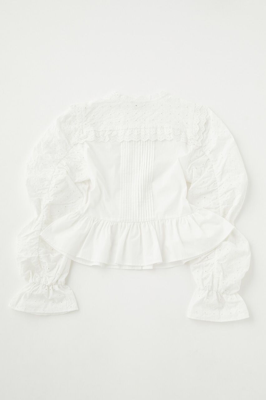 MOUSSY「LACE SHIRRING SLEEVE ブラウス」|シャツ・ブラウス|