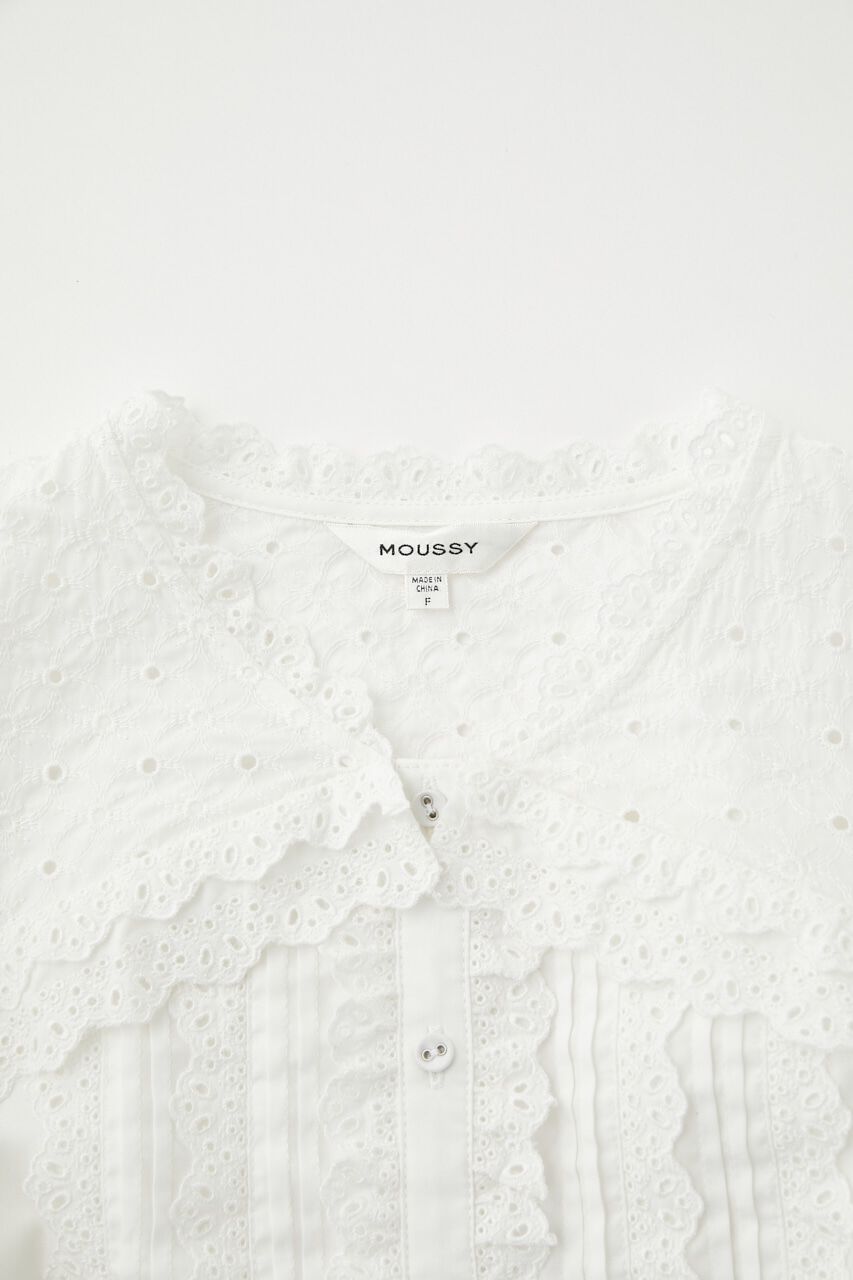 MOUSSY「LACE SHIRRING SLEEVE ブラウス」|シャツ・ブラウス|