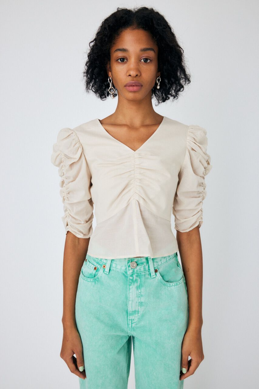 MOUSSY「GATHER SLEEVE ブラウス」|シャツ・ブラウス|