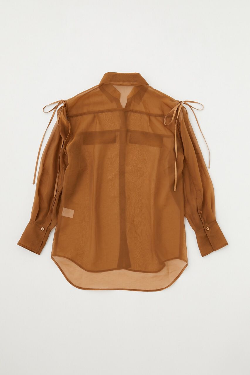 MOUSSY「TIED SLEEVE SEE-THROUGH シャツ」|シャツ・ブラウス|