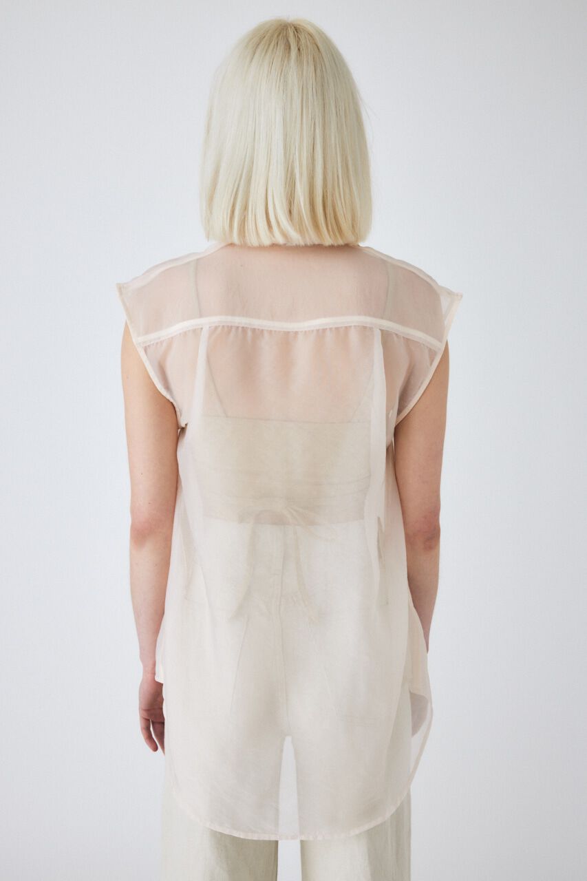 MOUSSY「TIED SLEEVE SEE-THROUGH シャツ」|シャツ・ブラウス|