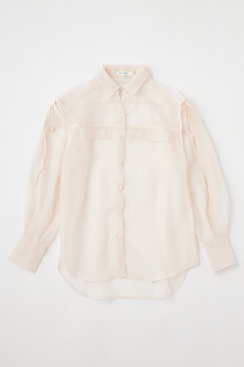 MOUSSY「TIED SLEEVE SEE-THROUGH シャツ」|シャツ・ブラウス|