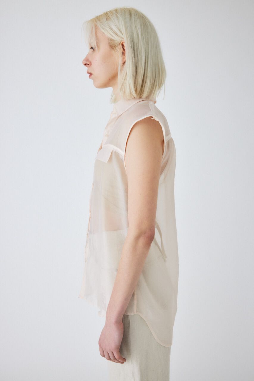 MOUSSY「TIED SLEEVE SEE-THROUGH シャツ」|シャツ・ブラウス|