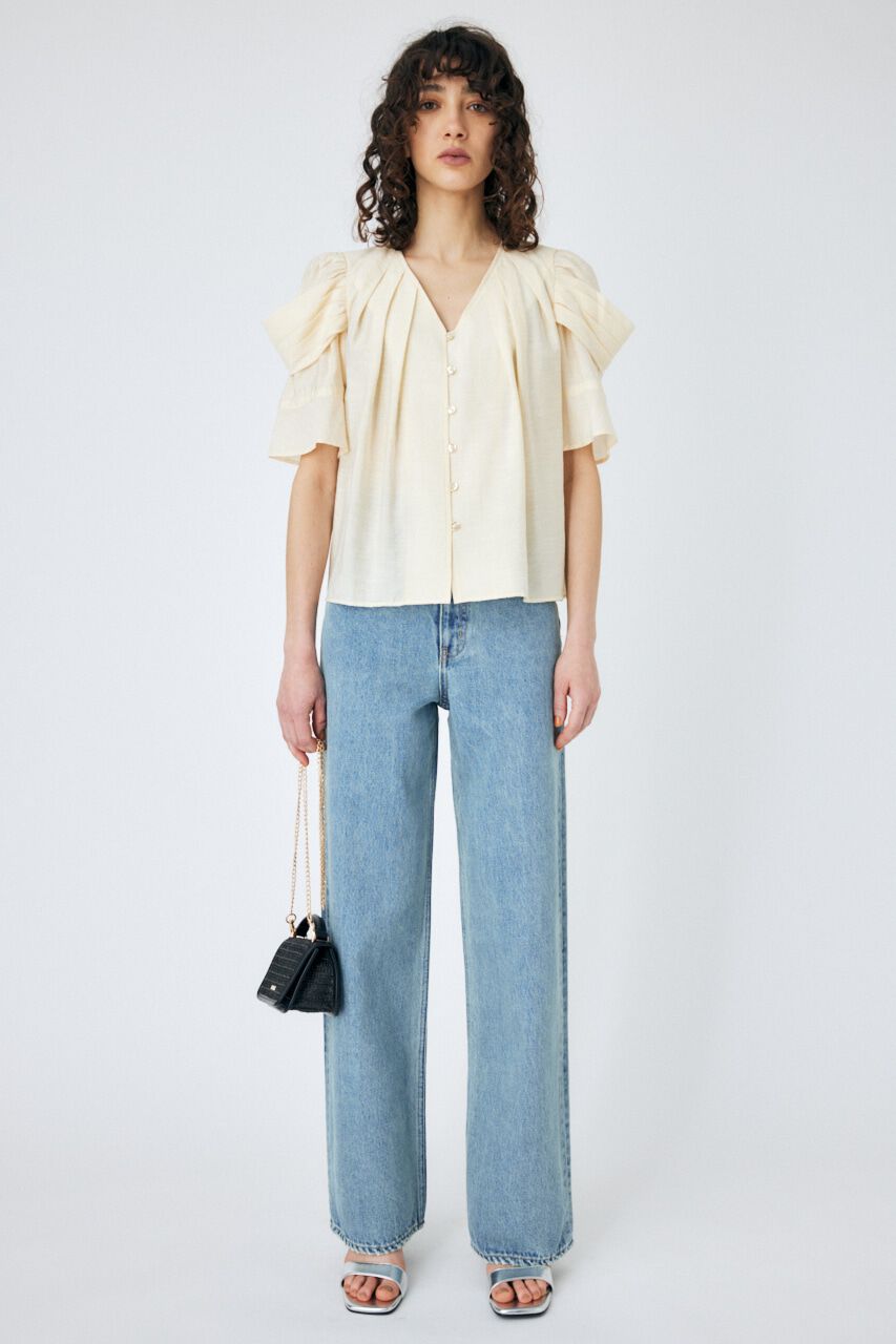 MOUSSY「DRAPE SLEEVE SHEER ブラウス」|シャツ・ブラウス|IVOY3