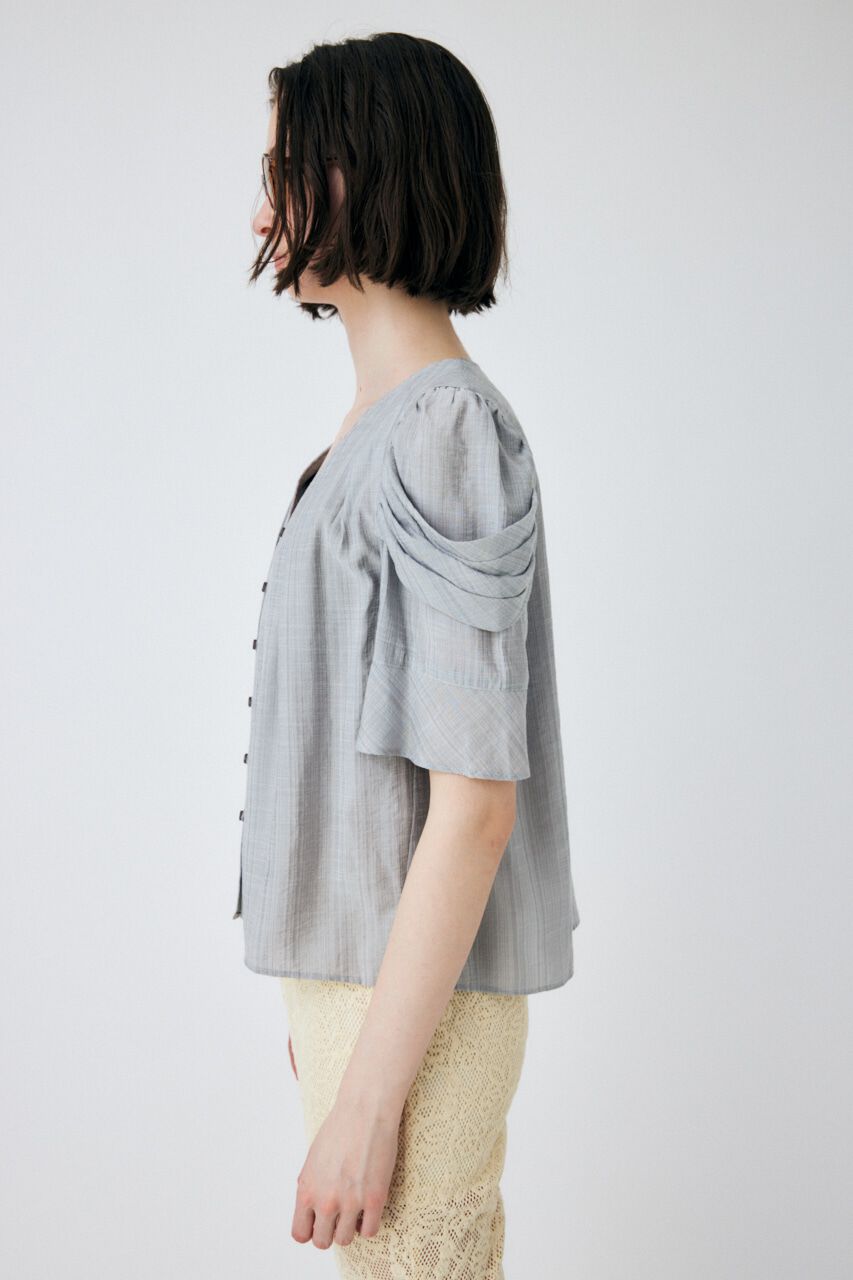 MOUSSY「DRAPE SLEEVE SHEER ブラウス」|シャツ・ブラウス|