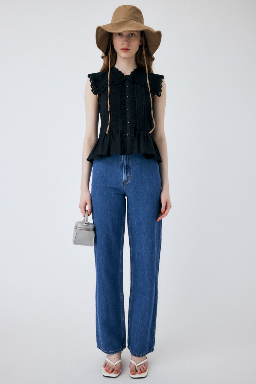 MOUSSY「COTTON LINEN 90S STRAIGHT」|デニム|BLU