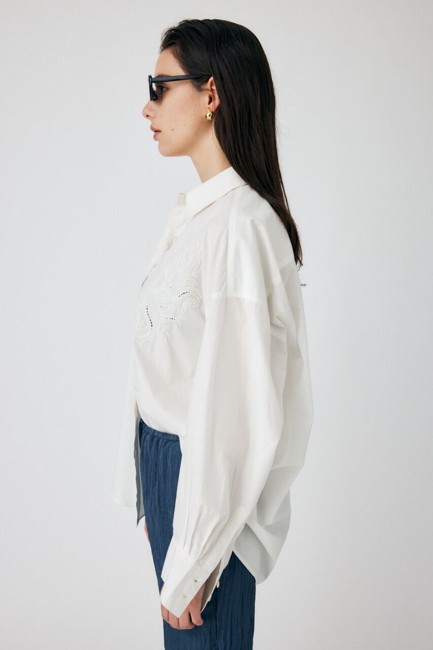 MOUSSY「EMBROIDERY POPLIN LOOSE シャツ」|シャツ・ブラウス|