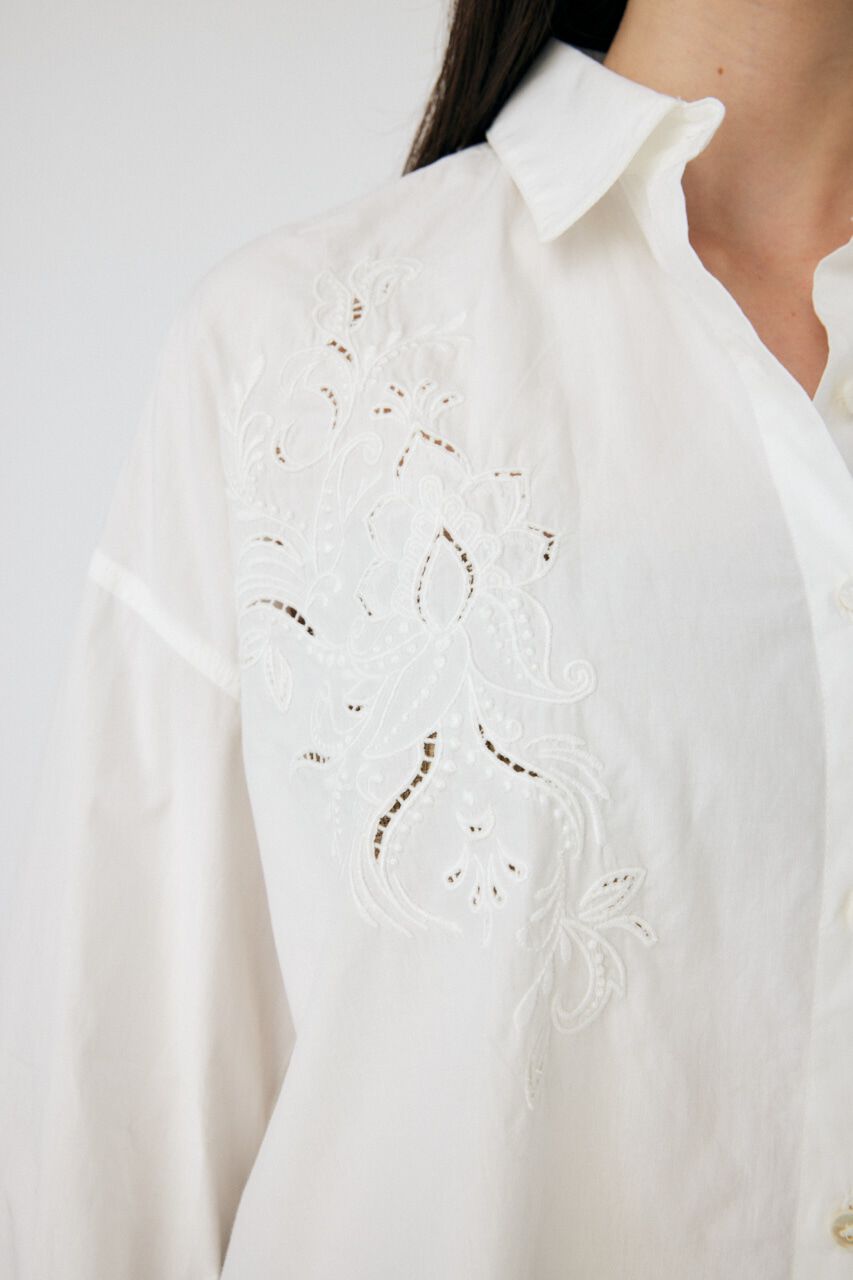 MOUSSY「EMBROIDERY POPLIN LOOSE シャツ」|シャツ・ブラウス|