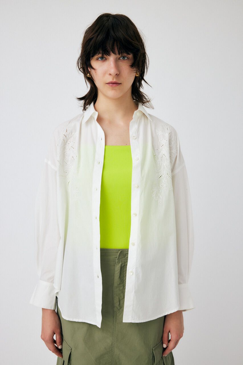 MOUSSY「EMBROIDERY POPLIN LOOSE シャツ」|シャツ・ブラウス|