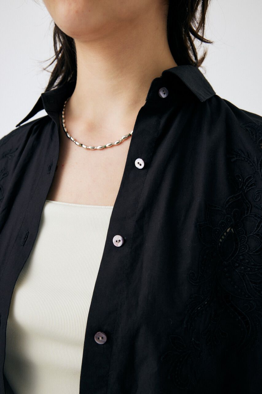 MOUSSY「EMBROIDERY POPLIN LOOSE シャツ」|シャツ・ブラウス|
