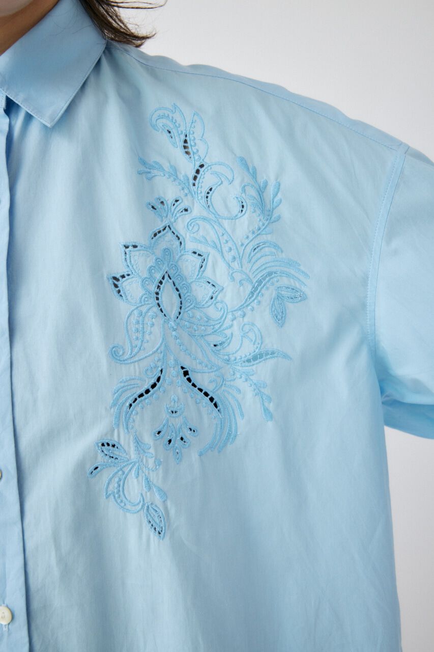 MOUSSY「EMBROIDERY POPLIN LOOSE シャツ」|シャツ・ブラウス|