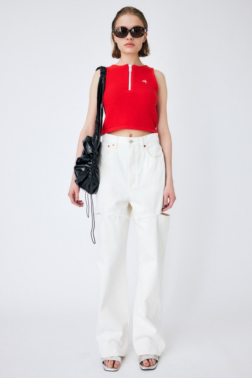 MOUSSY「ZIP UP KNIT タンクトップ」|タンクトップ|