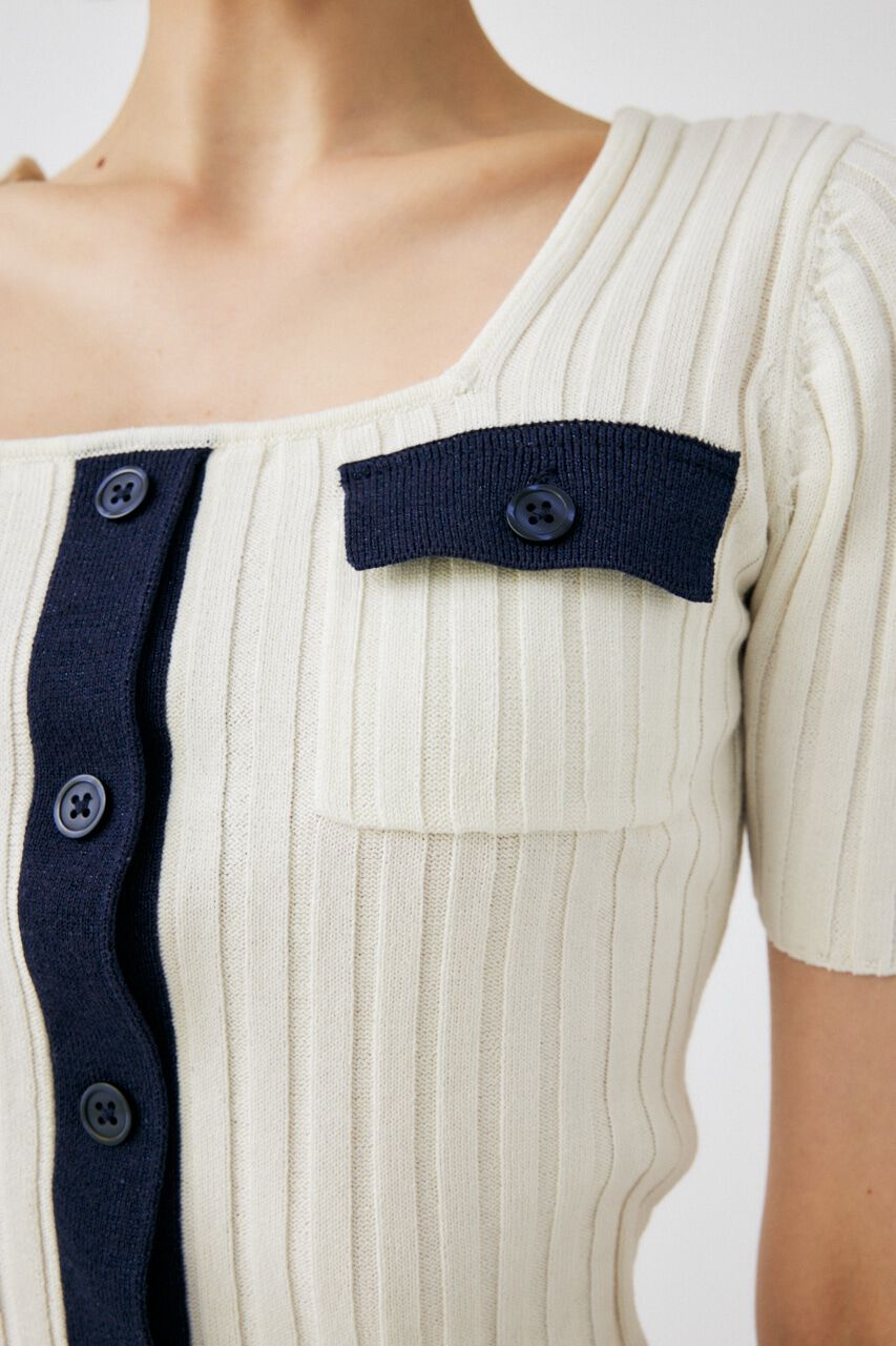 MOUSSY「FRONT BUTTON KNIT トップス」|ニット・セーター|