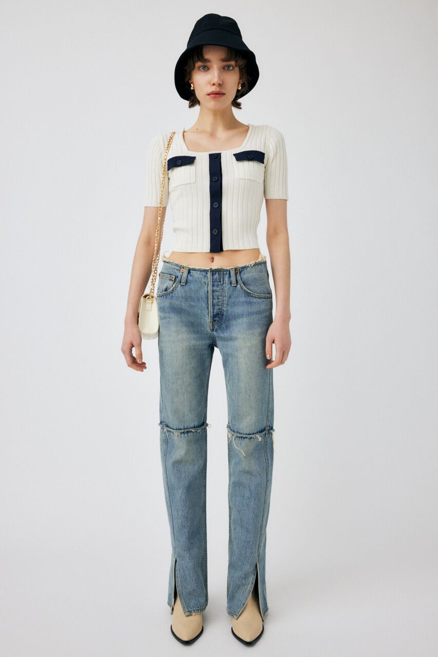 MOUSSY「FRONT BUTTON KNIT トップス」|ニット・セーター|