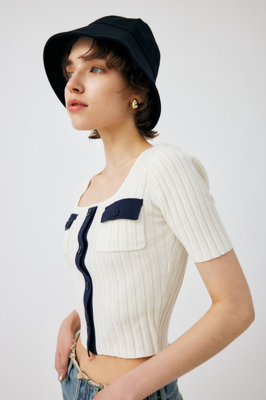 MOUSSY「FRONT BUTTON KNIT トップス」|ニット・セーター|