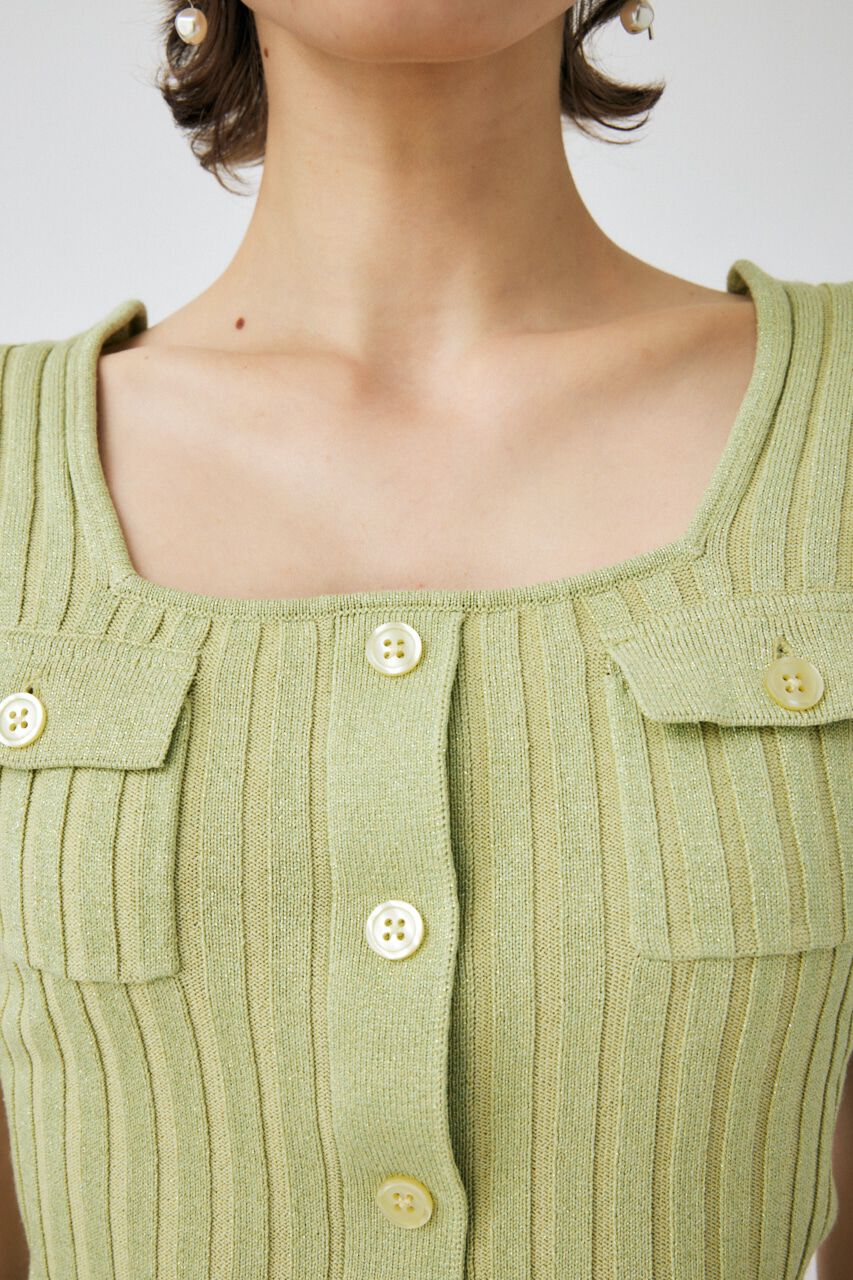 MOUSSY「FRONT BUTTON KNIT トップス」|ニット・セーター|