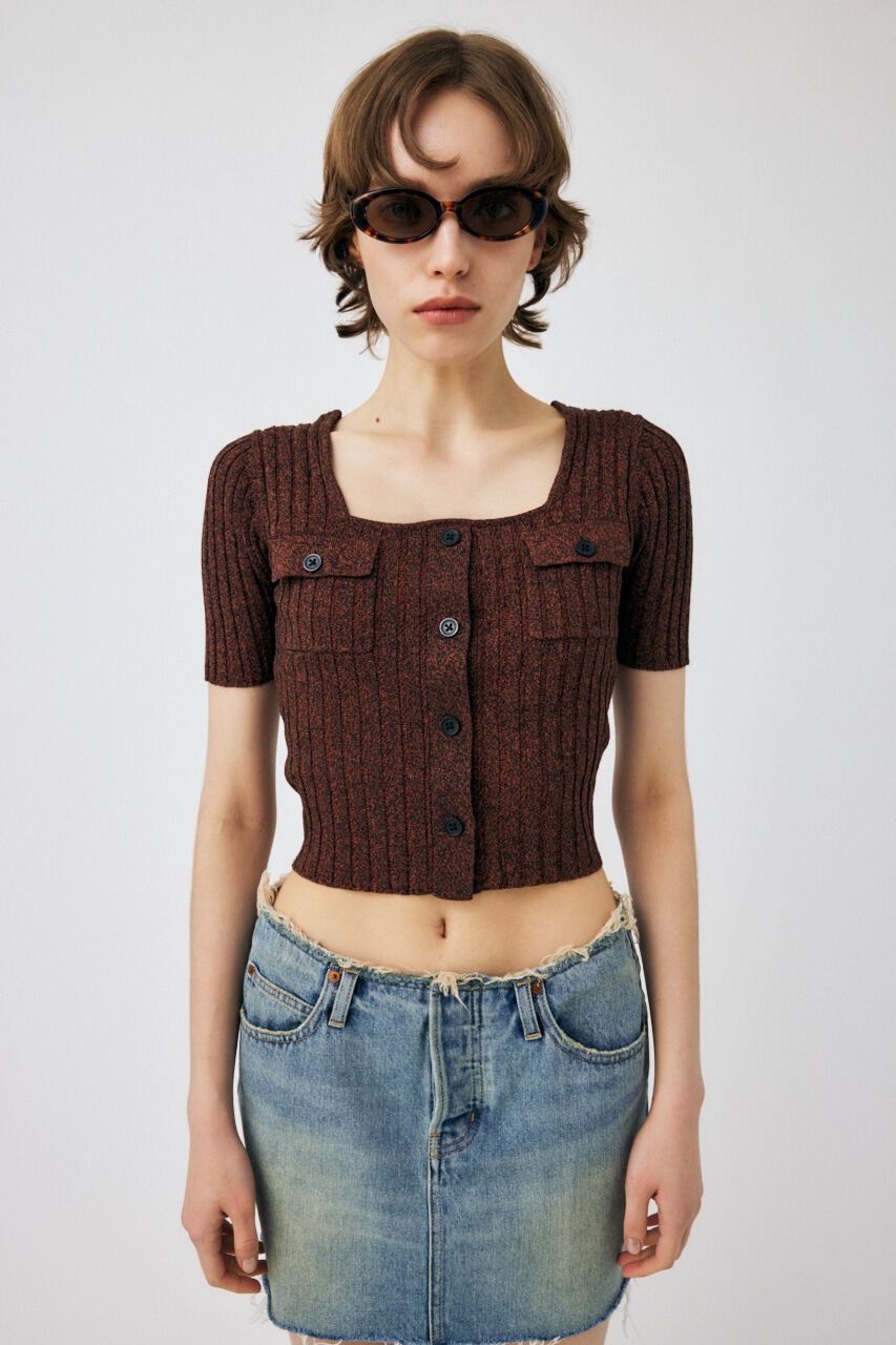 MOUSSY「FRONT BUTTON KNIT トップス」|ニット・セーター|
