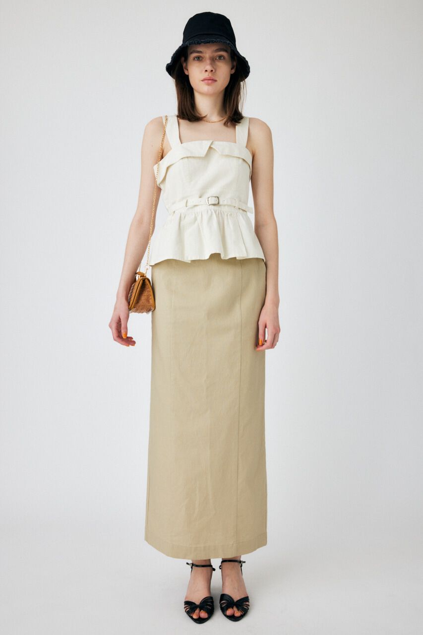 MOUSSY「STITCHED STRAPS コルセット」|タンクトップ|O/WHT1