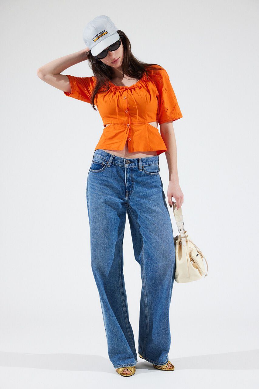 MOUSSY「SIDE SLIT EYELET ブラウス」|シャツ・ブラウス|