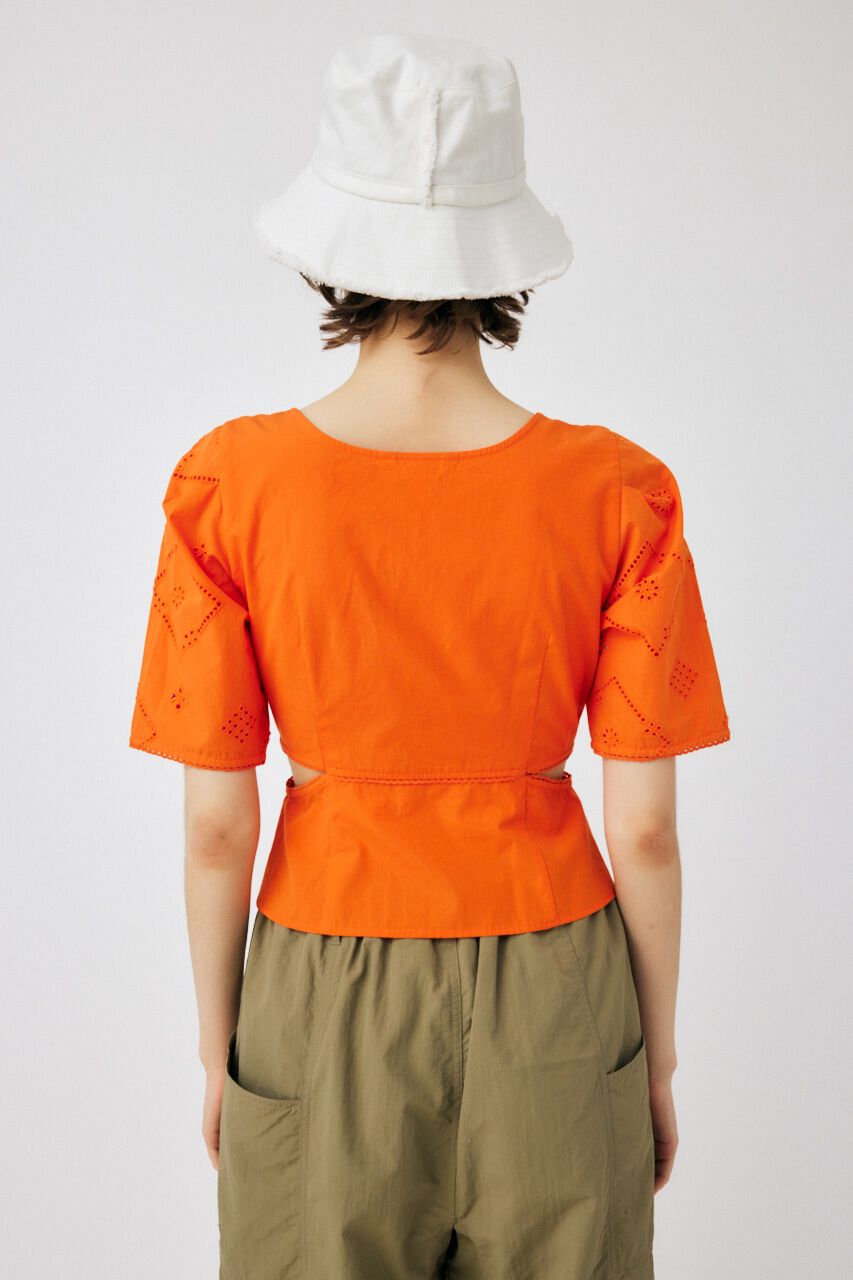 MOUSSY「SIDE SLIT EYELET ブラウス」|シャツ・ブラウス|