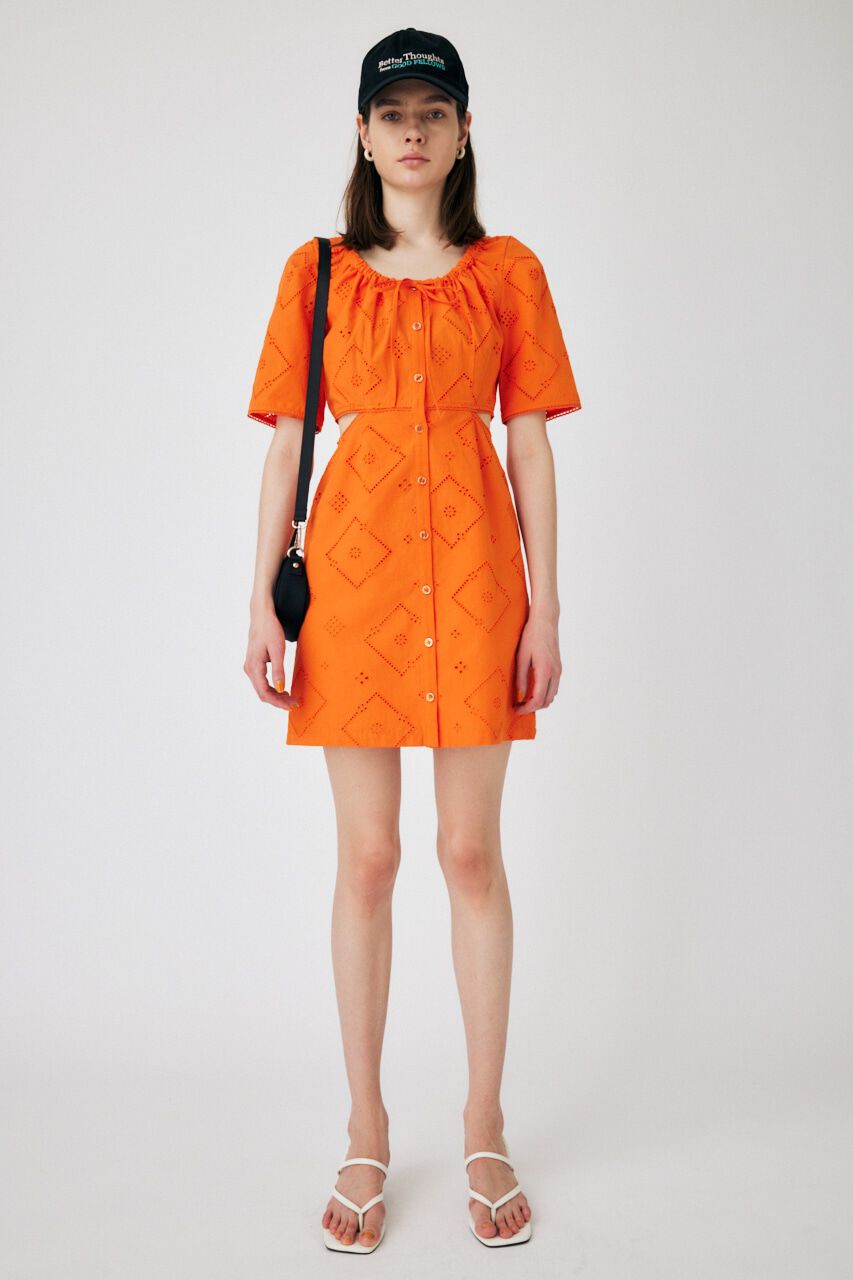 MOUSSY「SIDE SLIT EYELET MINI ドレス」|ワンピース|ORG