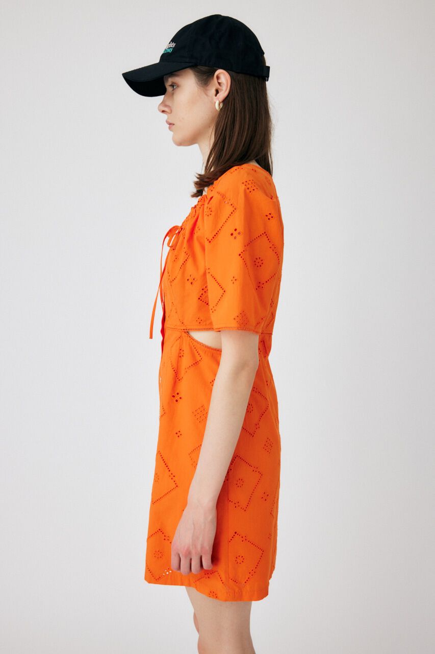 MOUSSY「SIDE SLIT EYELET MINI ドレス」|ワンピース|