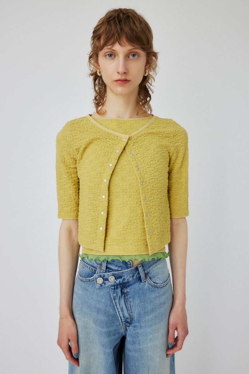 MOUSSY「FLORAL LACY カーディガン」|カーディガン|YEL