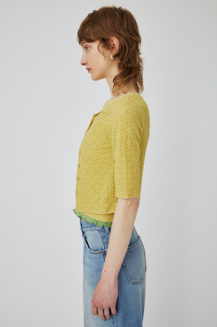 MOUSSY「FLORAL LACY カーディガン」|カーディガン|