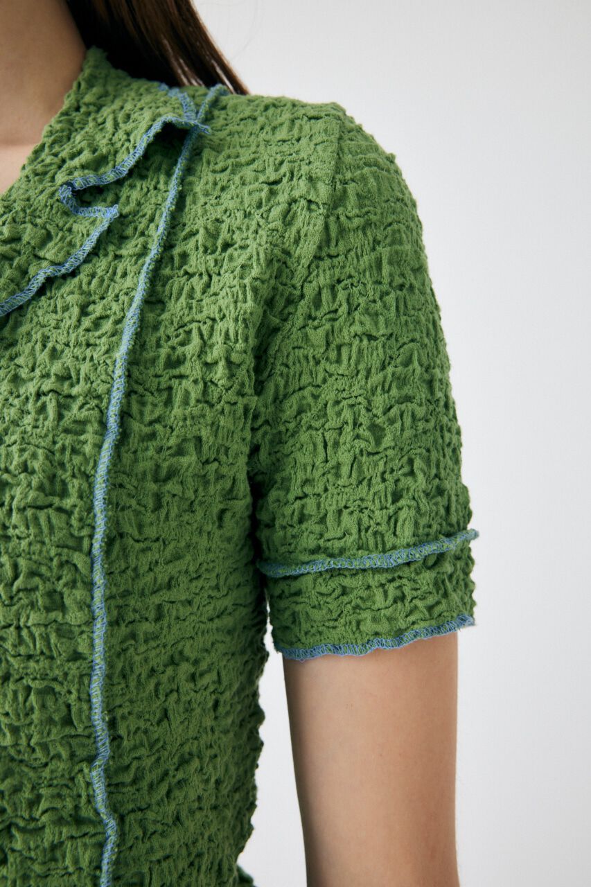 MOUSSY「BICOLOR LINE ZIP ブラウス」|Tシャツ・カットソー|