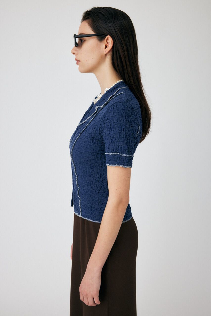 MOUSSY「BICOLOR LINE ZIP ブラウス」|Tシャツ・カットソー|