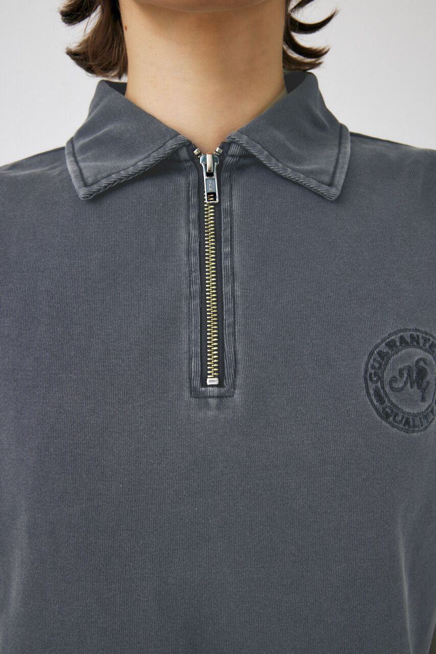 MOUSSY「PIGMENT SHORT HALF ZIP Tシャツ」|Tシャツ・カットソー|