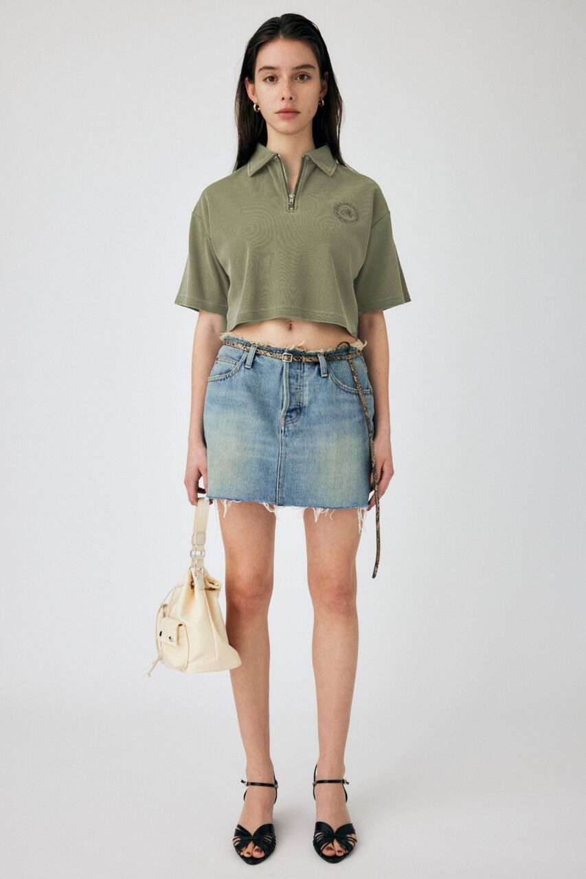 MOUSSY「PIGMENT SHORT HALF ZIP Tシャツ」|Tシャツ・カットソー|