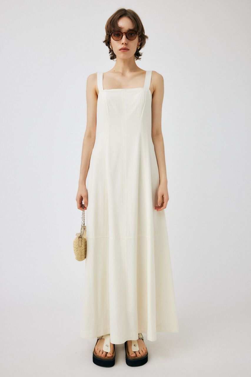MOUSSY「BELTED FLARE CAMI ドレス」|ワンピース|O/WHT1