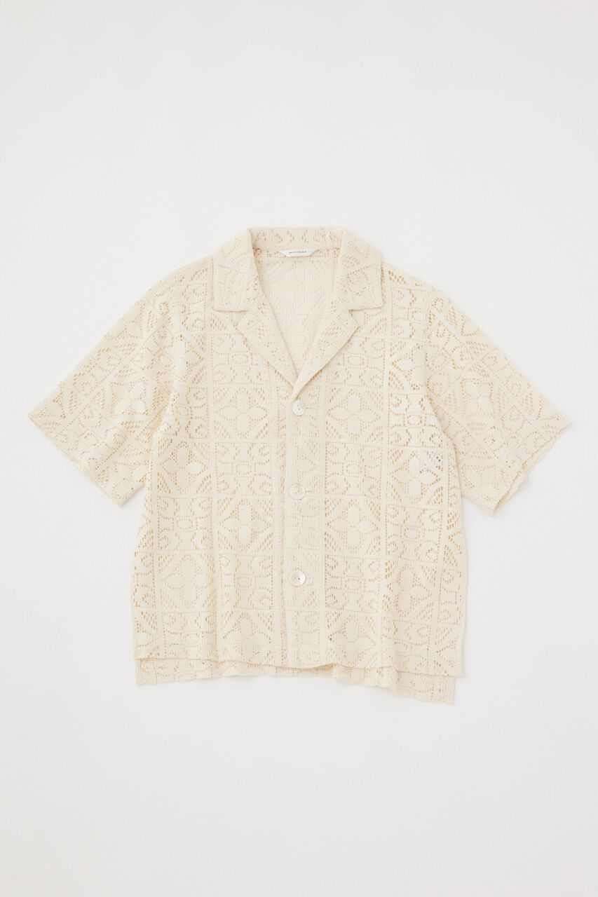 MOUSSY「PANEL LACE HALF SLEEVE シャツ」|シャツ・ブラウス|