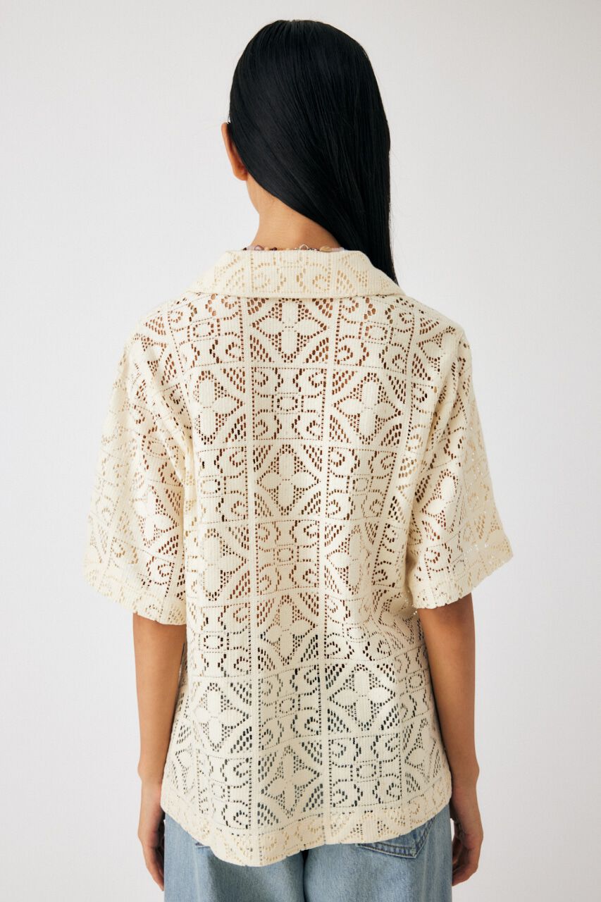 MOUSSY「PANEL LACE HALF SLEEVE シャツ」|シャツ・ブラウス|